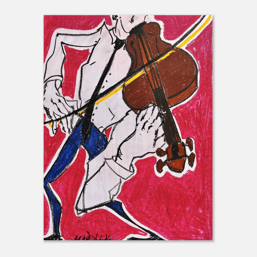Le Violoniste, série Jazz Band — affiche d’art en pastel gras, visuel 1 sur 6
